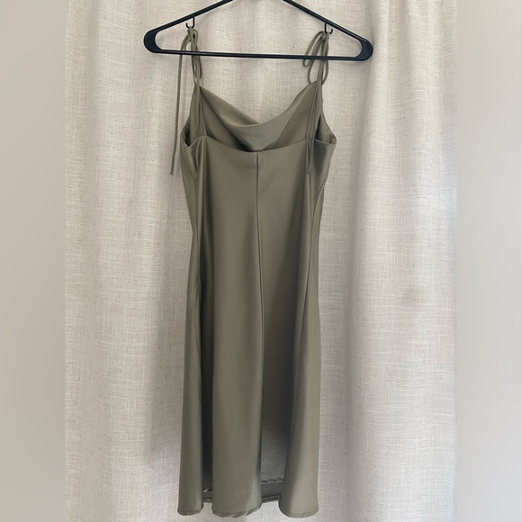 Brandy Melville Kim Cowl Neck Satin Mini in Pistachio, Sage, Green - Picture 2 of 3